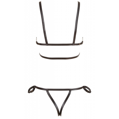 Paseczkowe bikini połączone pierścieniami XL